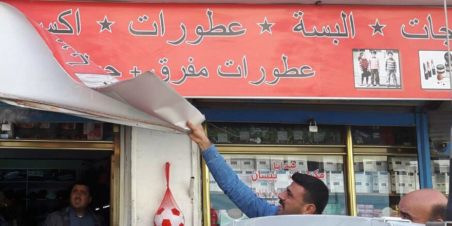 Adana'da Arapça tabelalar kaldırıldı