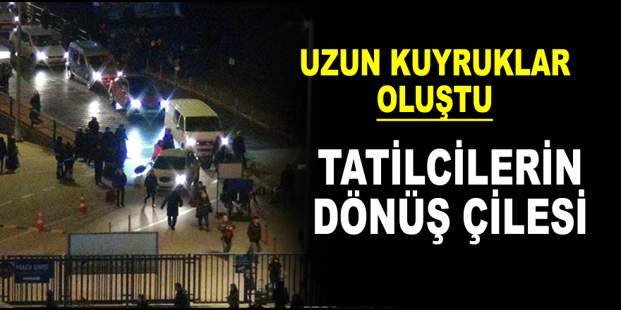 Yılbaşı tatilinden dönenler Bandırma İskelesinde uzun kuyruk oluşturdu