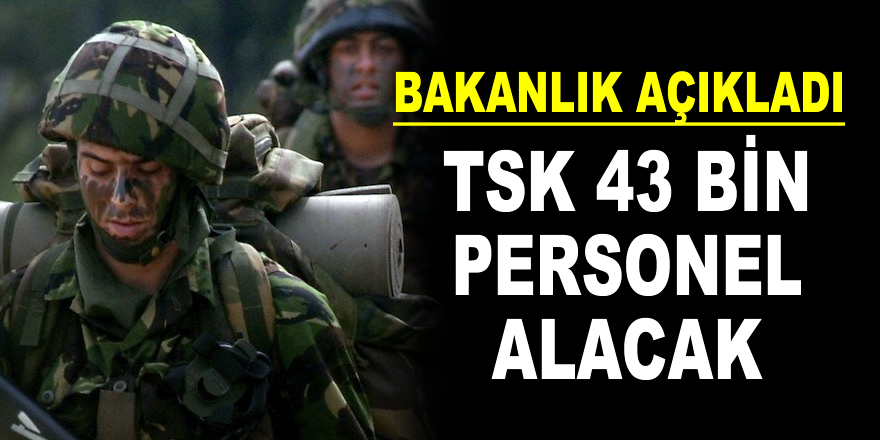 TSK'ya 2018'de 43 bin personel!