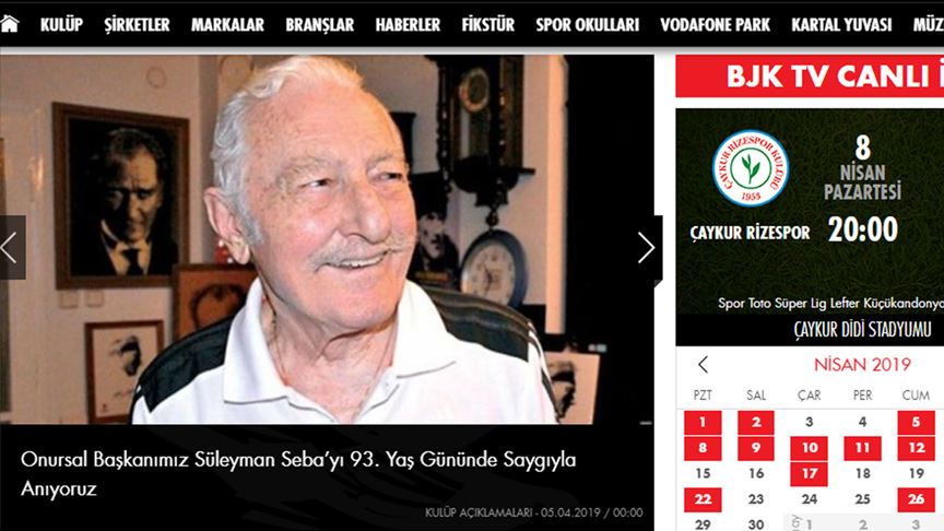 Beşiktaş Süleyman Seba'nın doğum gününü unutmadı