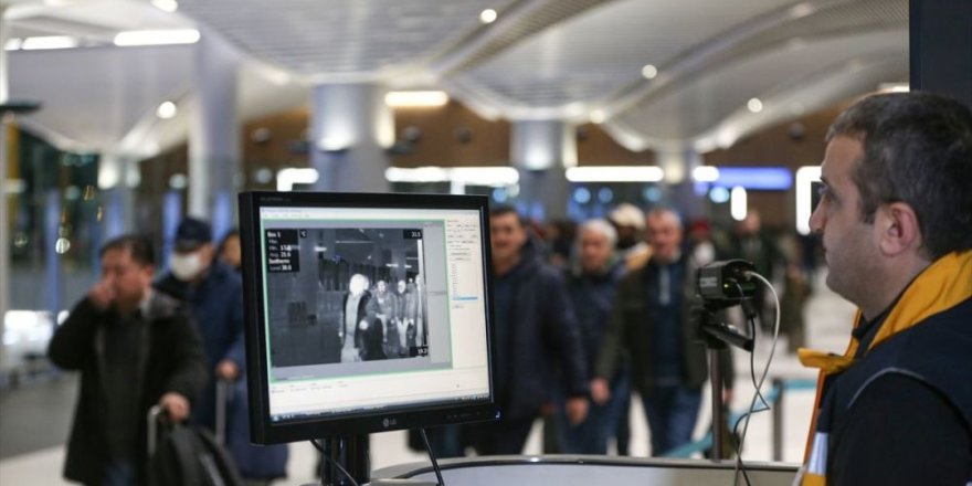 Çin'den gelen yolcular termal kameralarla kontrol ediliyor