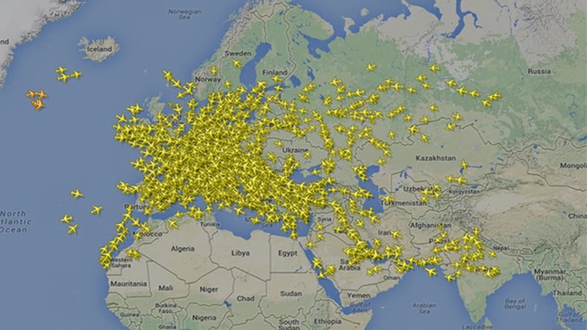 Koronavirüs nedeniyle azalan uçak trafiğinin radar görüntüleri yayınlandı