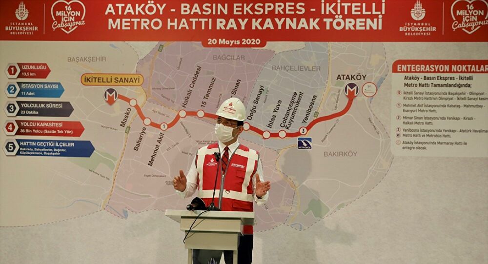 İkitelli-Ataköy metro hattında raylar döşeniyor